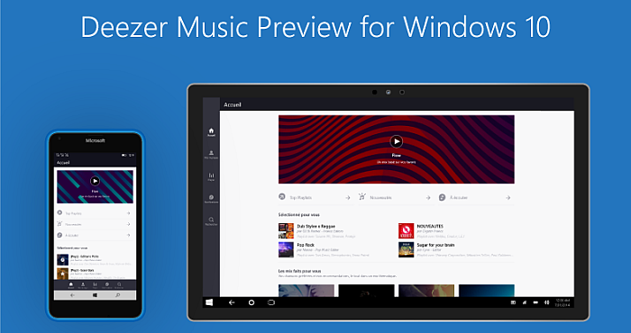 Download Deezer Preview for Windows 10